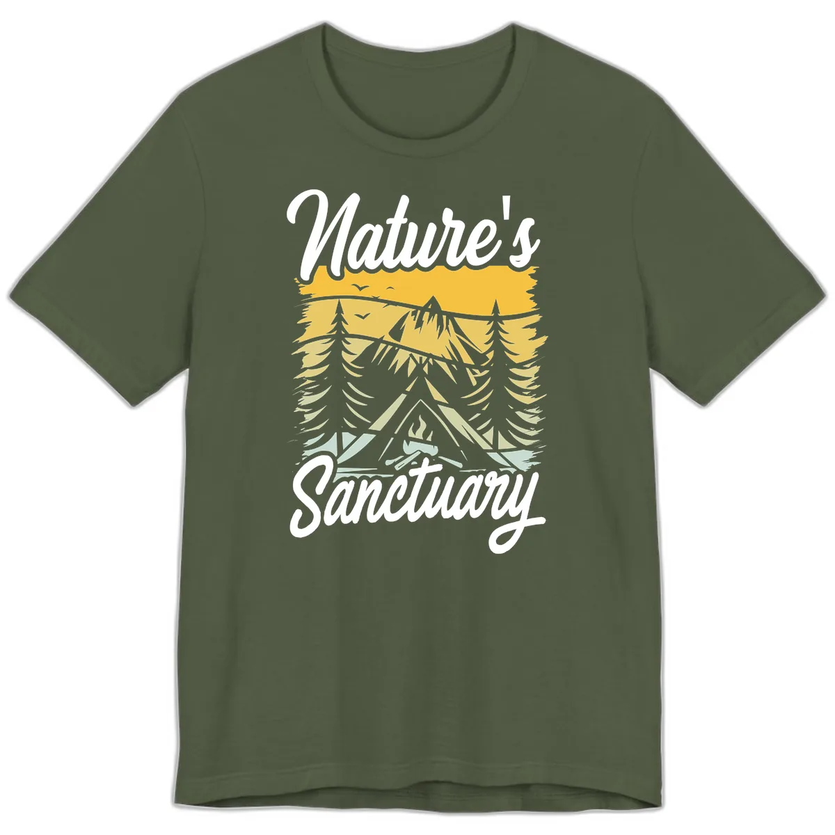 Nature's Sanctuary Premium T-Shirt in Military Green