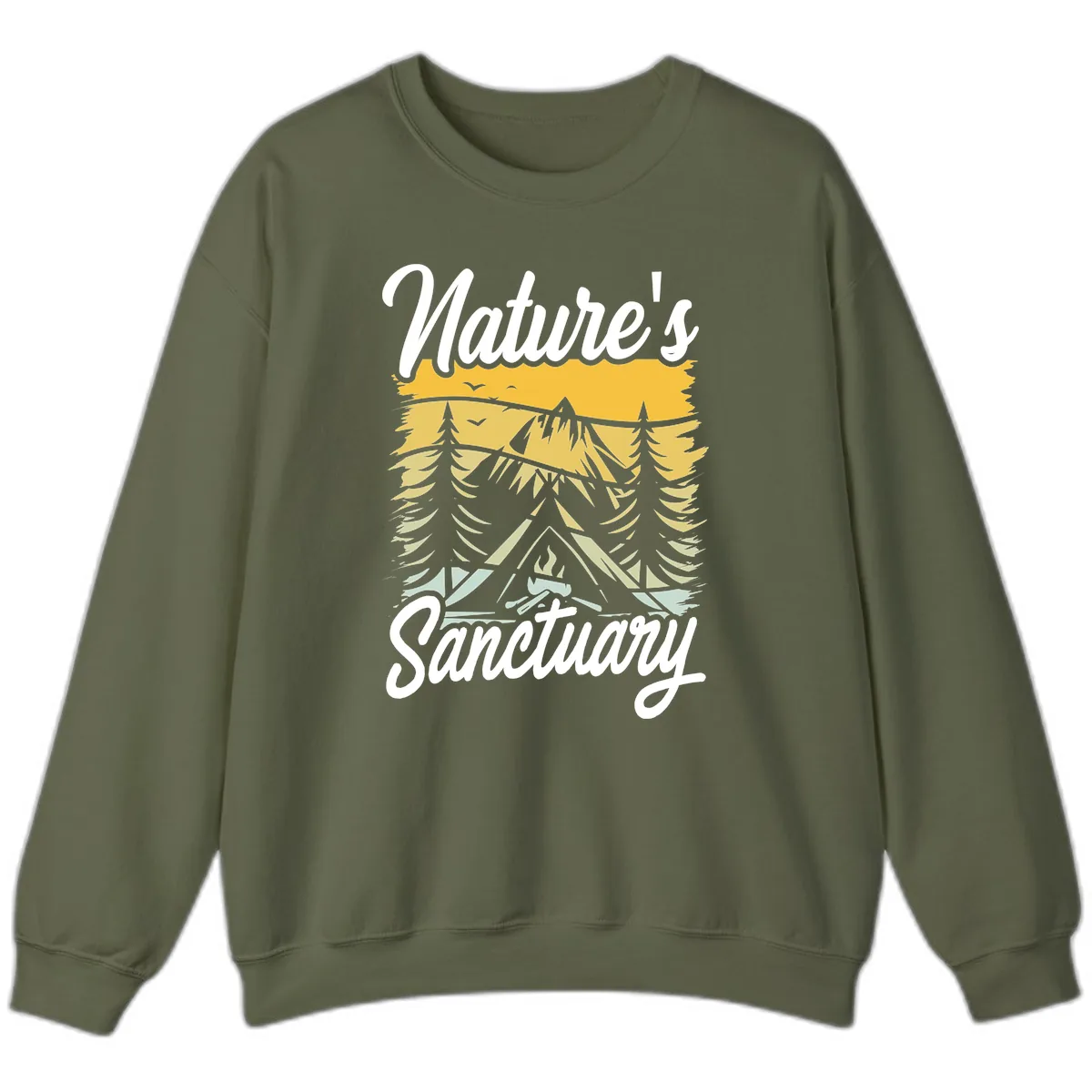 Nature's Sanctuary Sweatshirt in Military Green