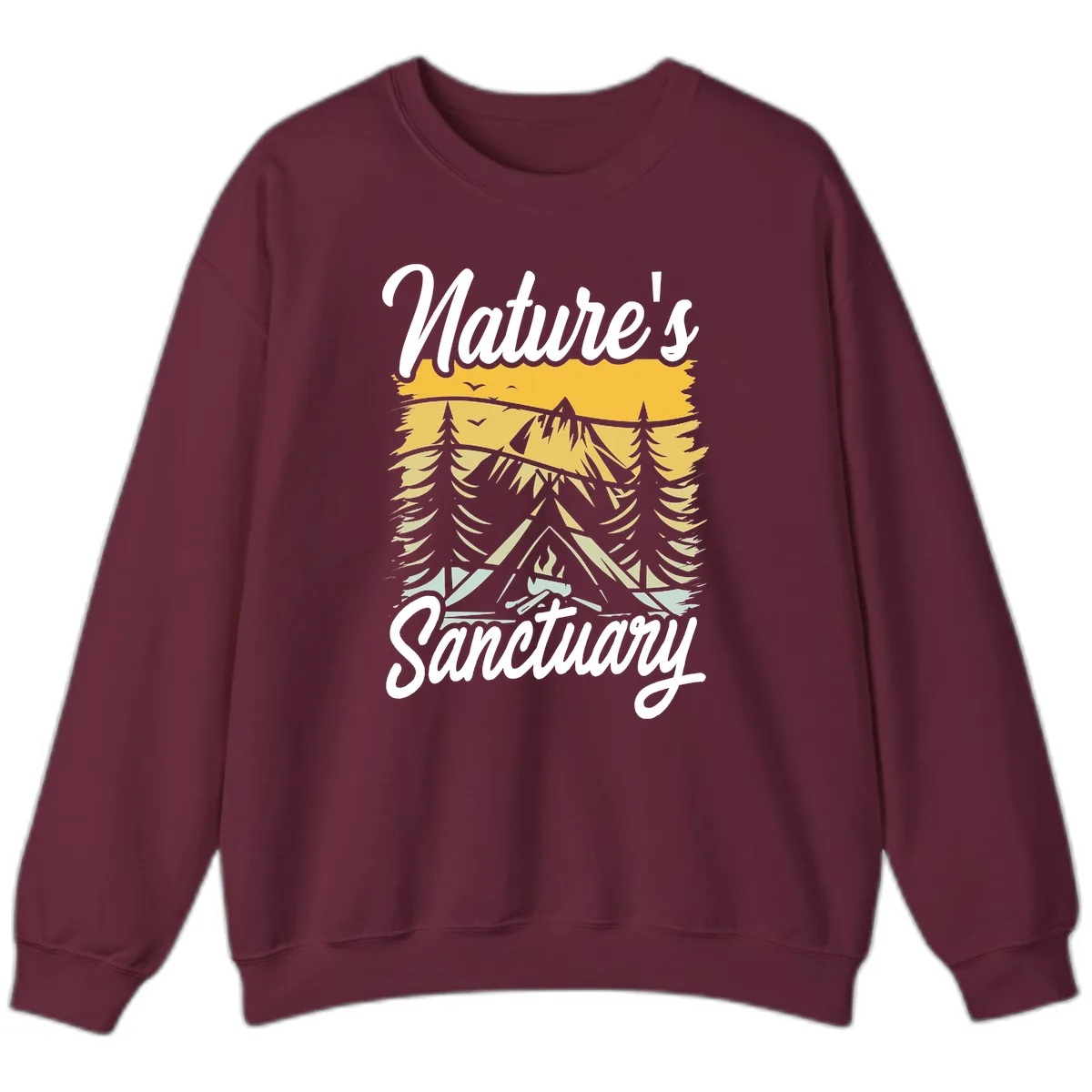 Nature's Sanctuary Sweatshirt in Maroon