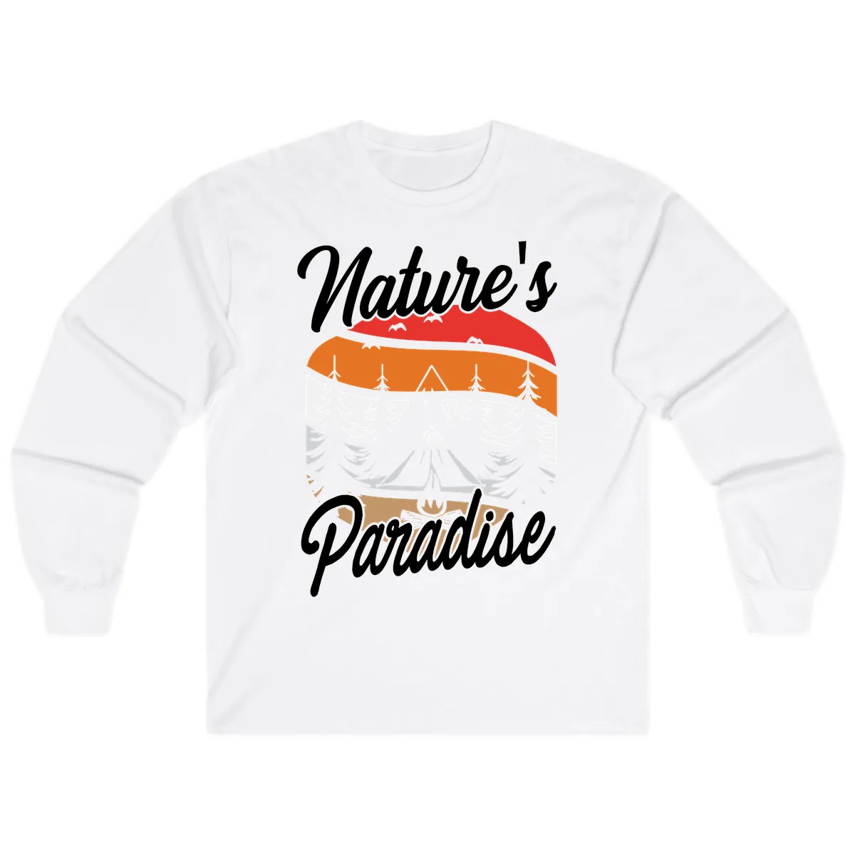 Nature's Paradise Layered Landscape Long Sleeve in White