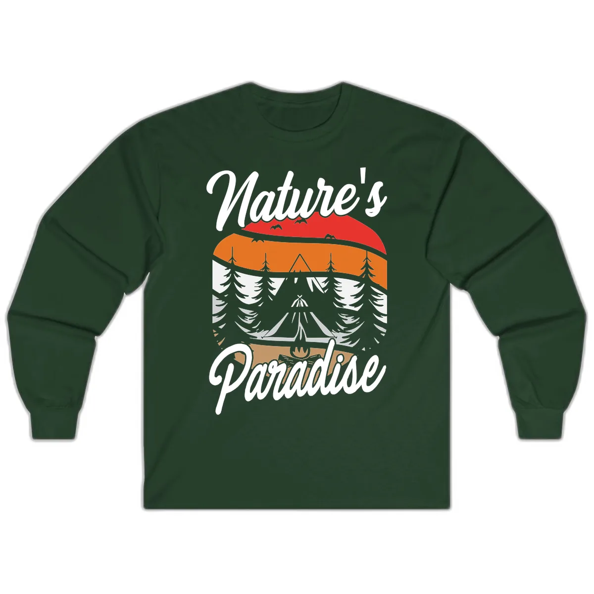 Nature's Paradise Layered Landscape Long Sleeve in Forest Green