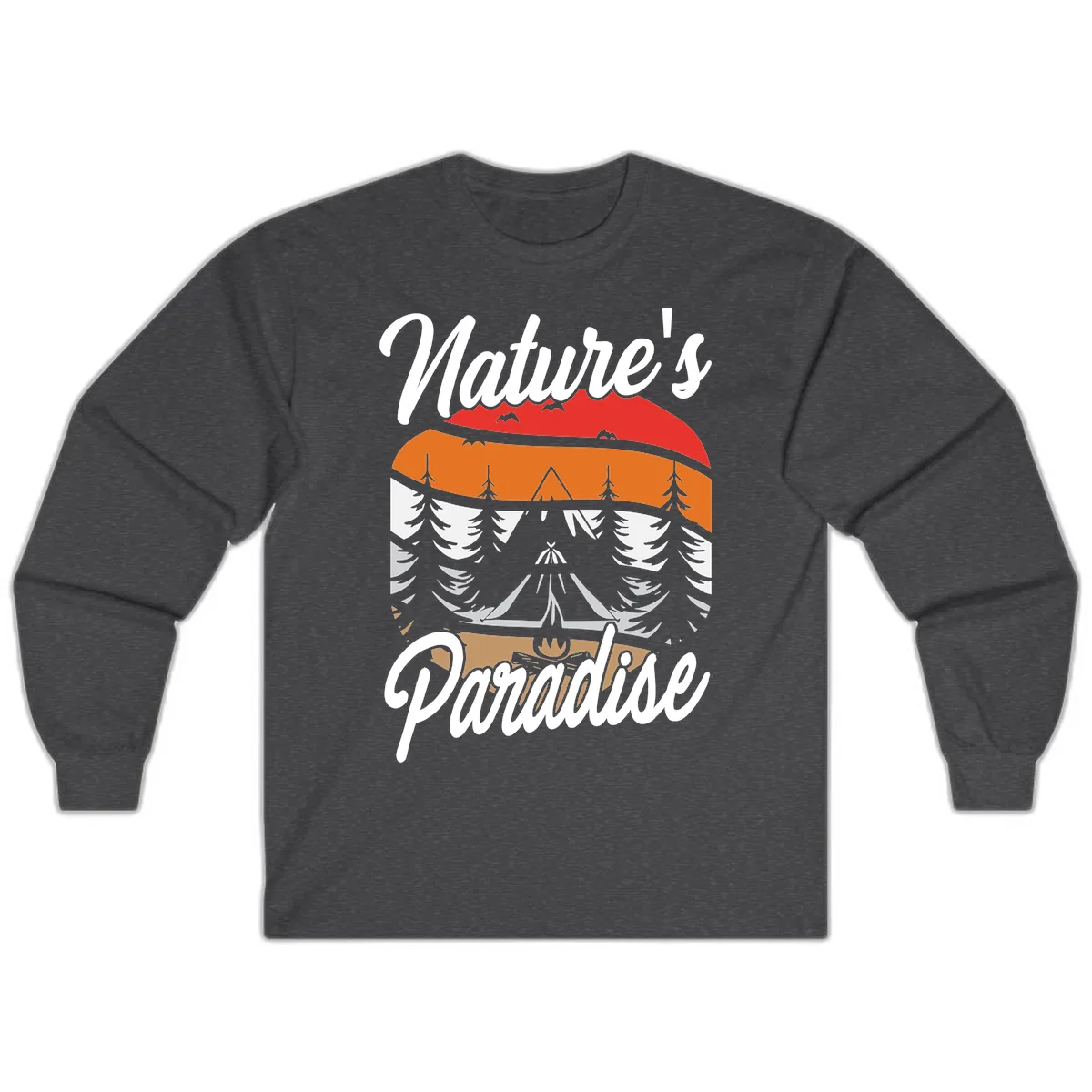 Nature's Paradise Layered Landscape Long Sleeve in Dark Heather