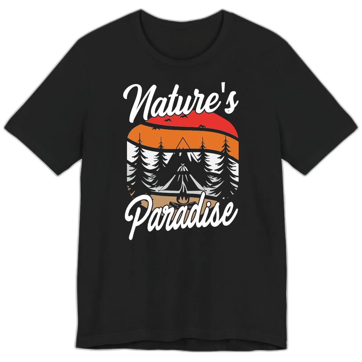 Nature's Paradise Layered Landscape Premium T-Shirt in Black