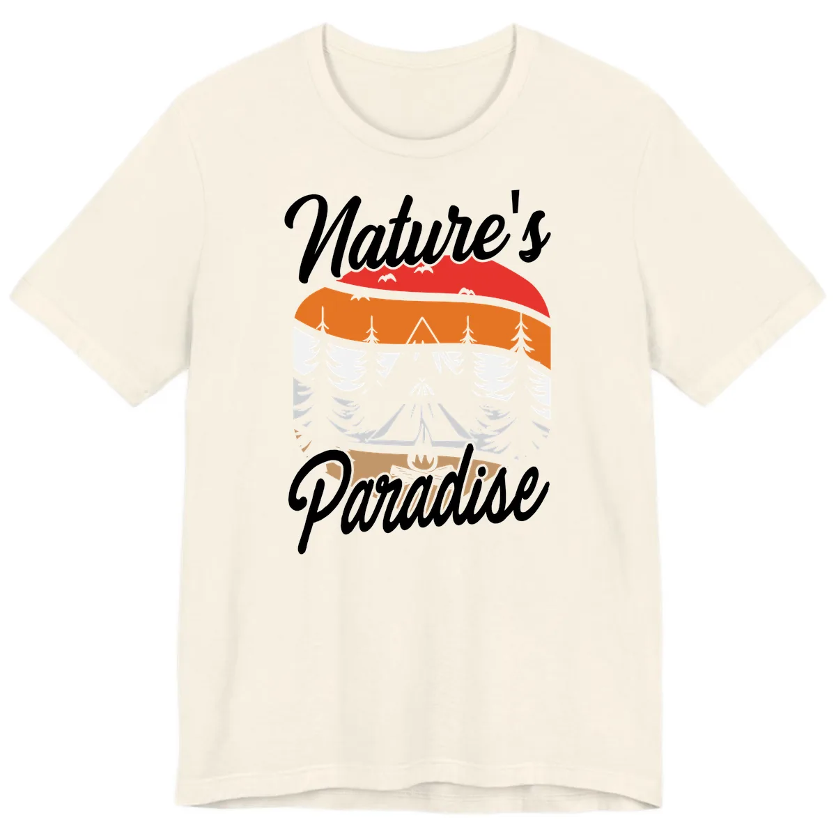 Nature's Paradise Layered Landscape Premium T-Shirt in Natural
