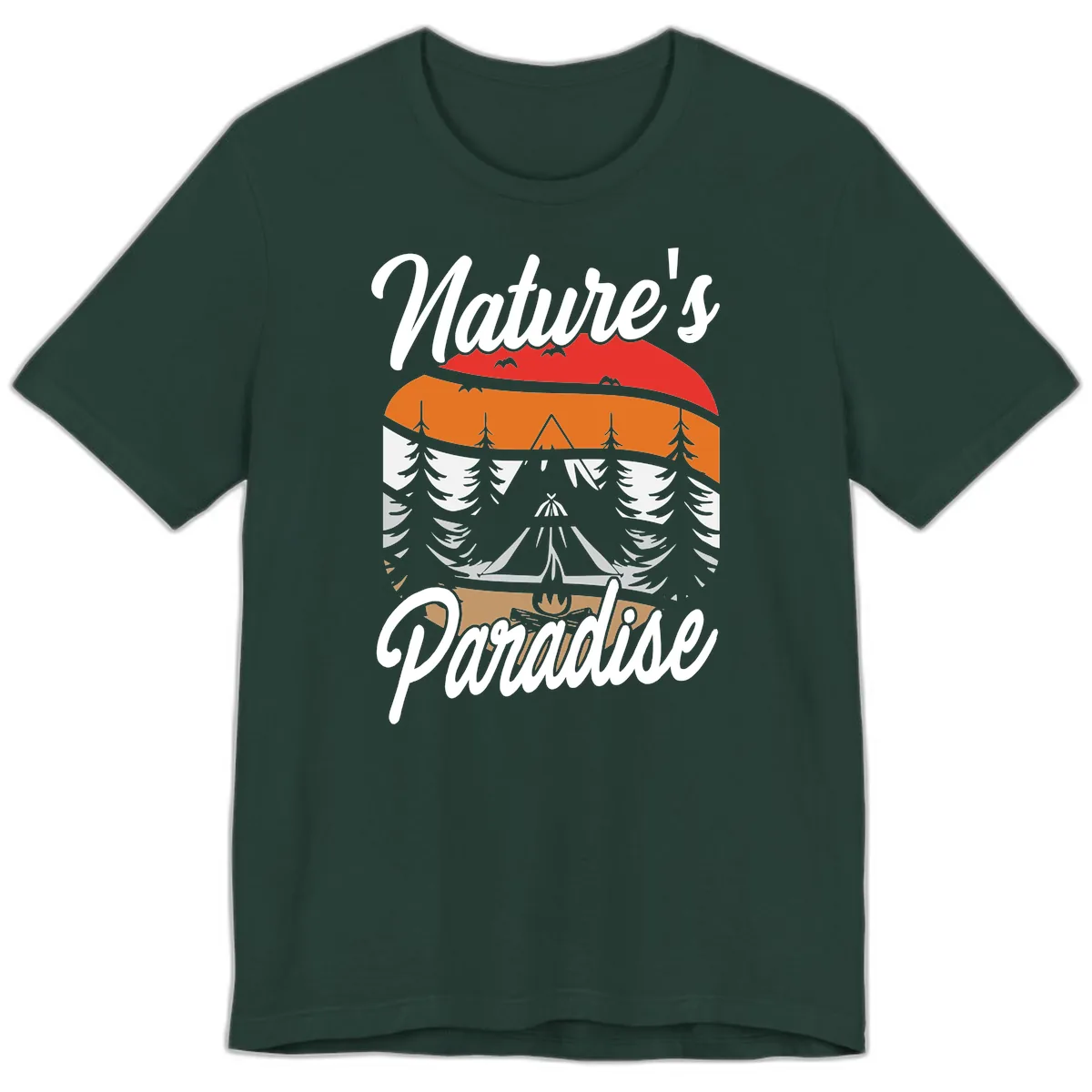 Nature's Paradise Layered Landscape Premium T-Shirt in Forest