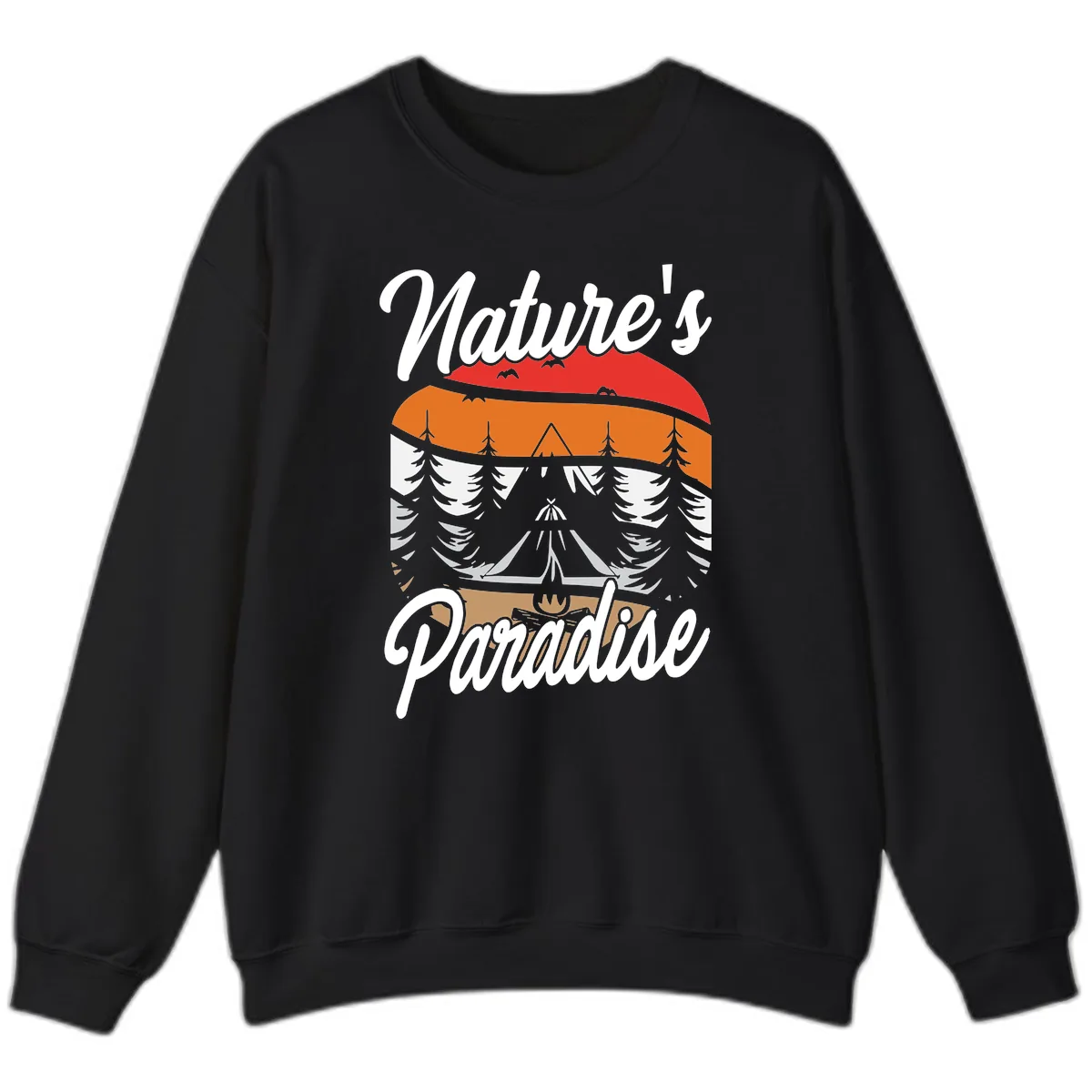 Nature's Paradise Layered Landscape Sweatshirt in Black
