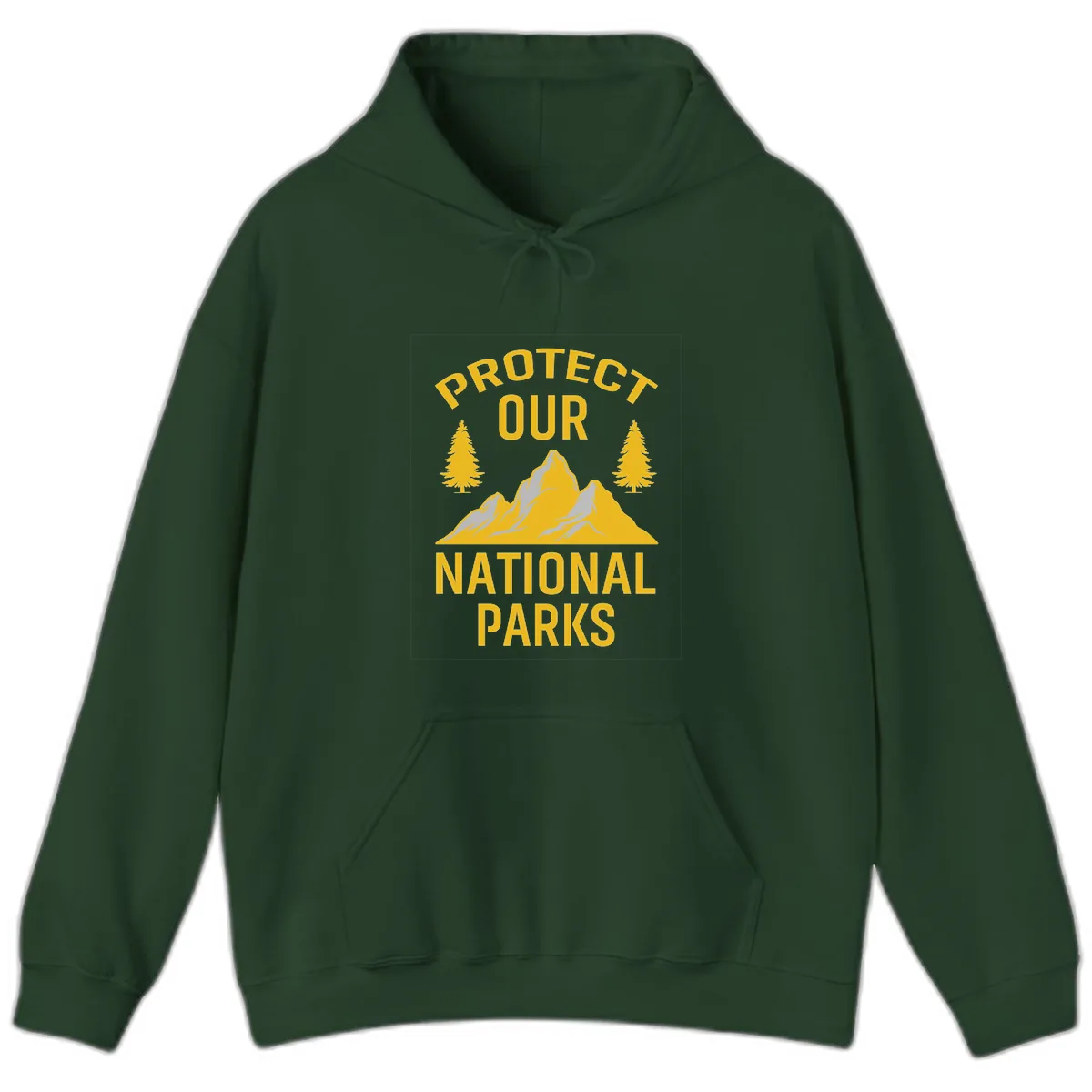 Protect Our National Parks Hoodie in Forest Green