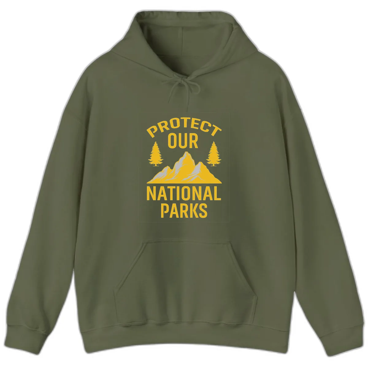 Protect Our National Parks Hoodie in Military Green