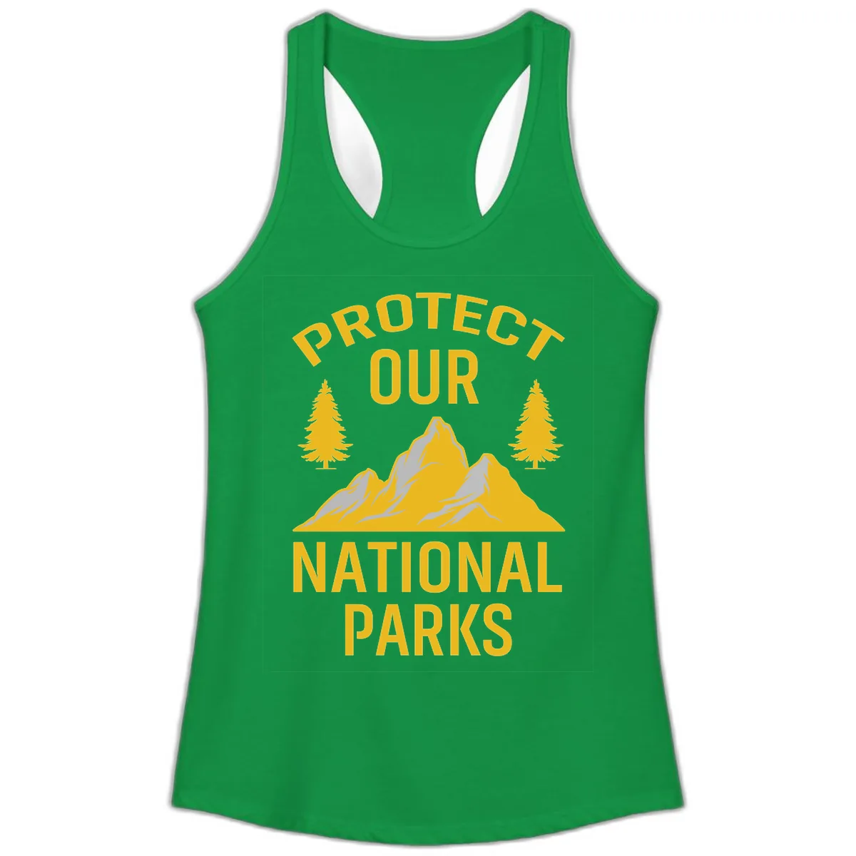 Protect Our National Parks Ladies Tank in Solid Kelly Green