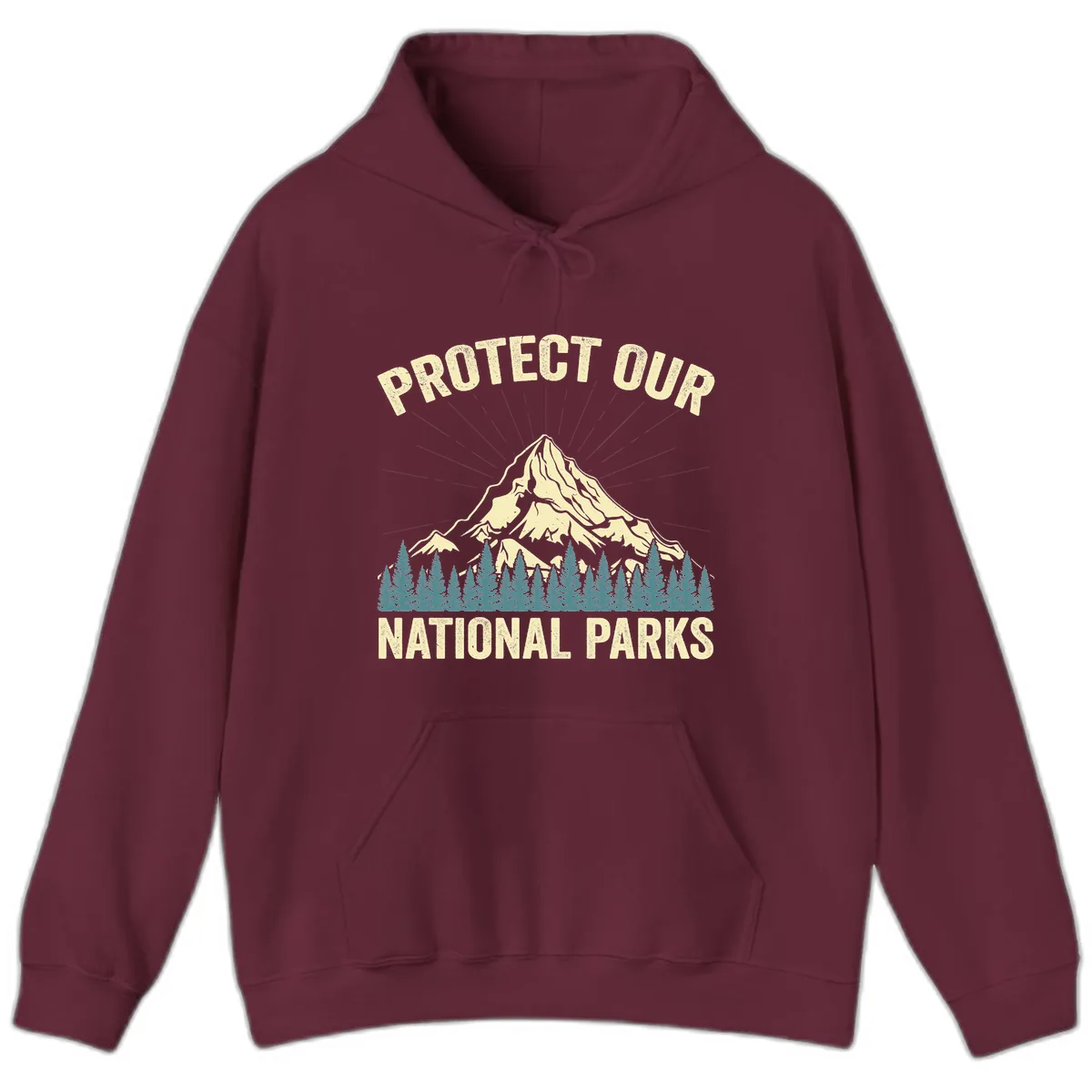 Protect Our National Parks Mountain Hoodie in Maroon