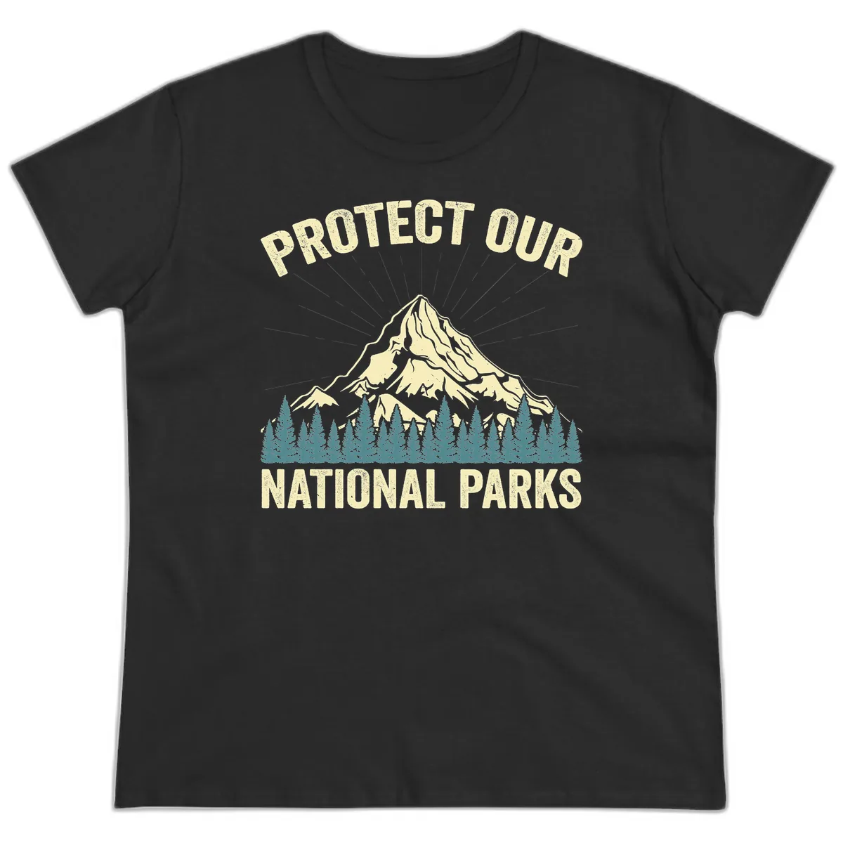 Protect Our National Parks Mountain Ladies Tee in Black