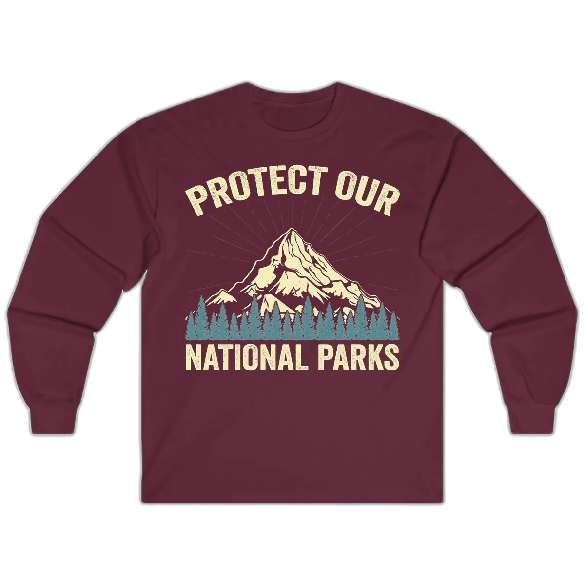 Protect Our National Parks Mountain Long Sleeve in Maroon