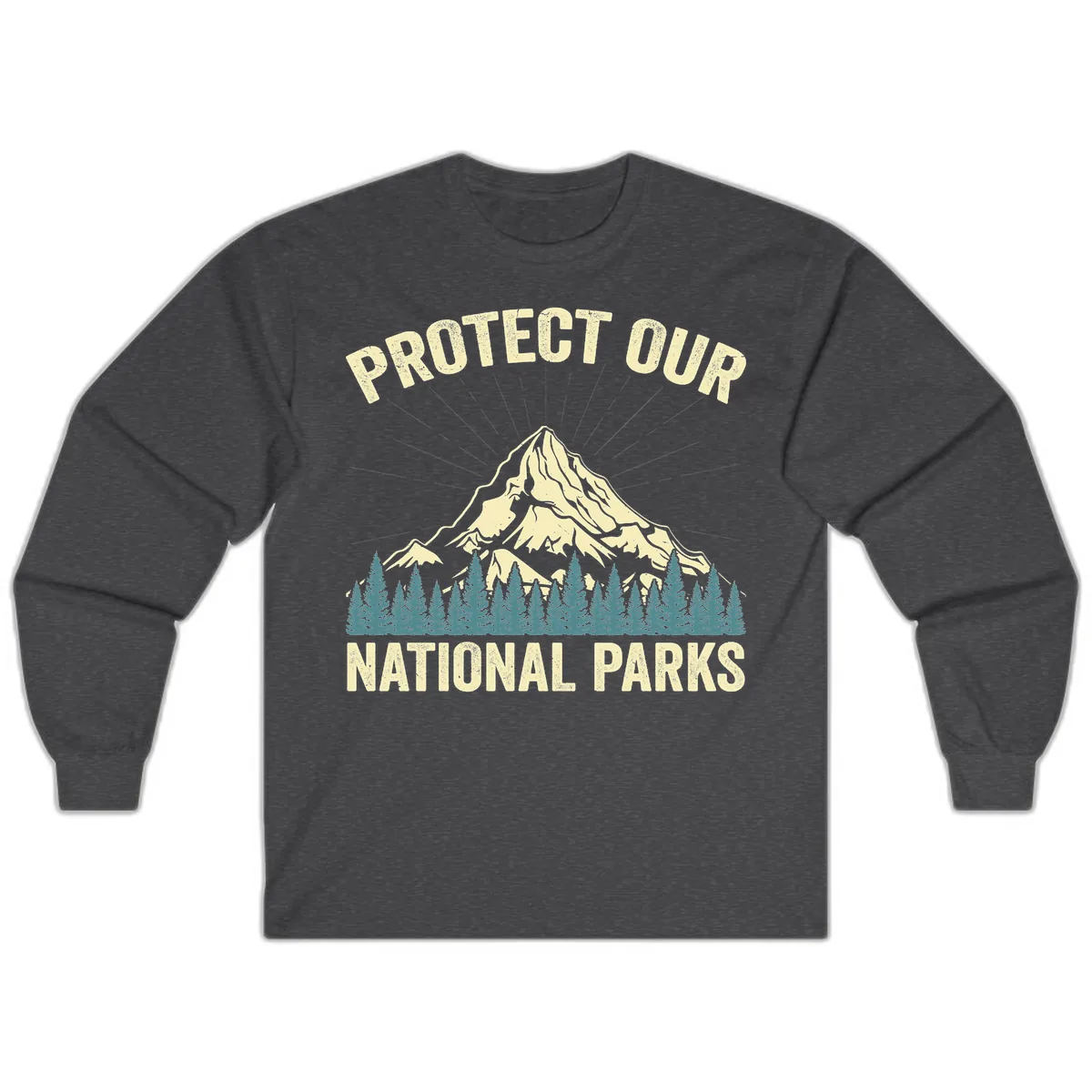 Protect Our National Parks Mountain Long Sleeve in Dark Heather