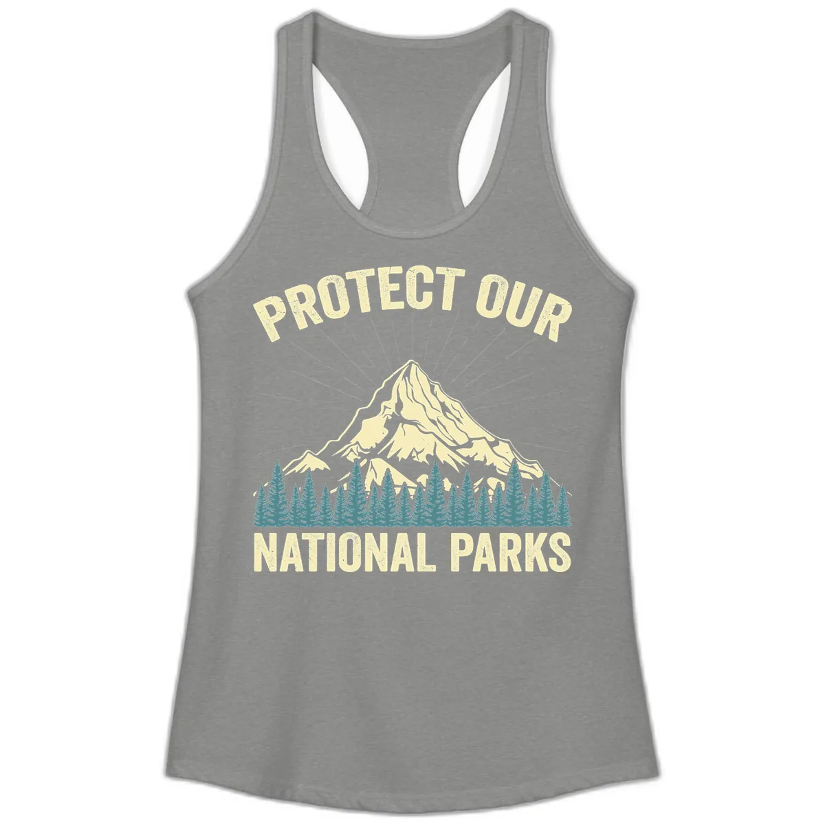 Protect Our National Parks Mountain Ladies Tank in Heather Grey