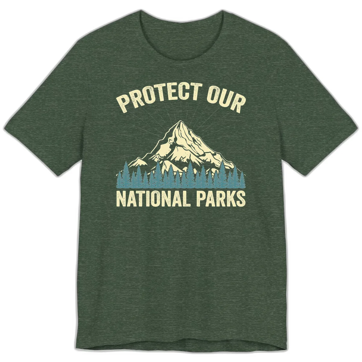 Protect Our National Parks Mountain Premium T-Shirt in Heather Forest