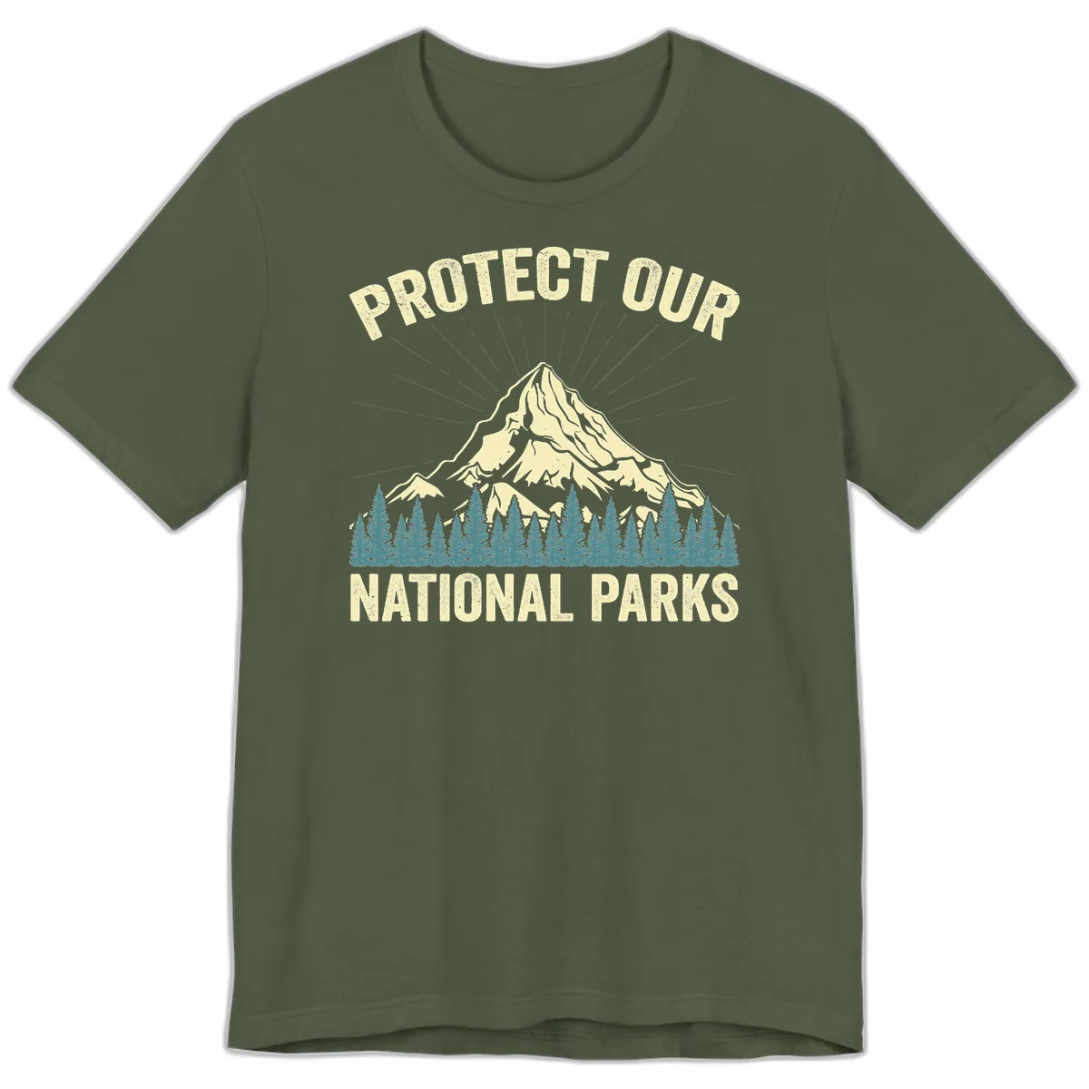 Protect Our National Parks Mountain Premium T-Shirt in Military Green
