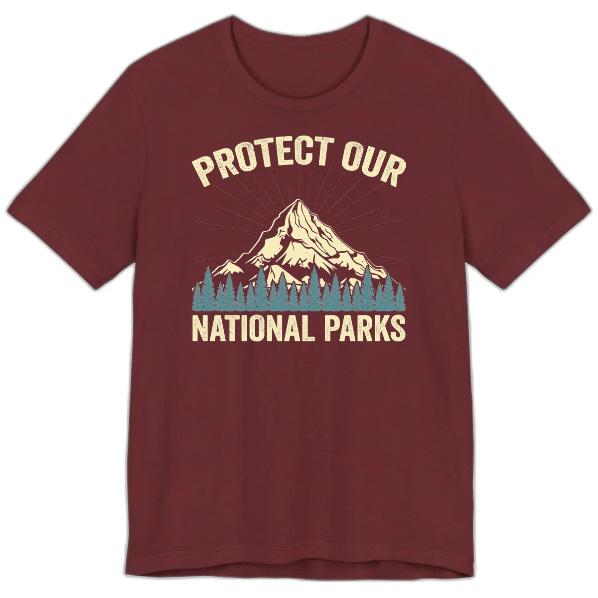 Protect Our National Parks Mountain Premium T-Shirt in Heather Cardinal
