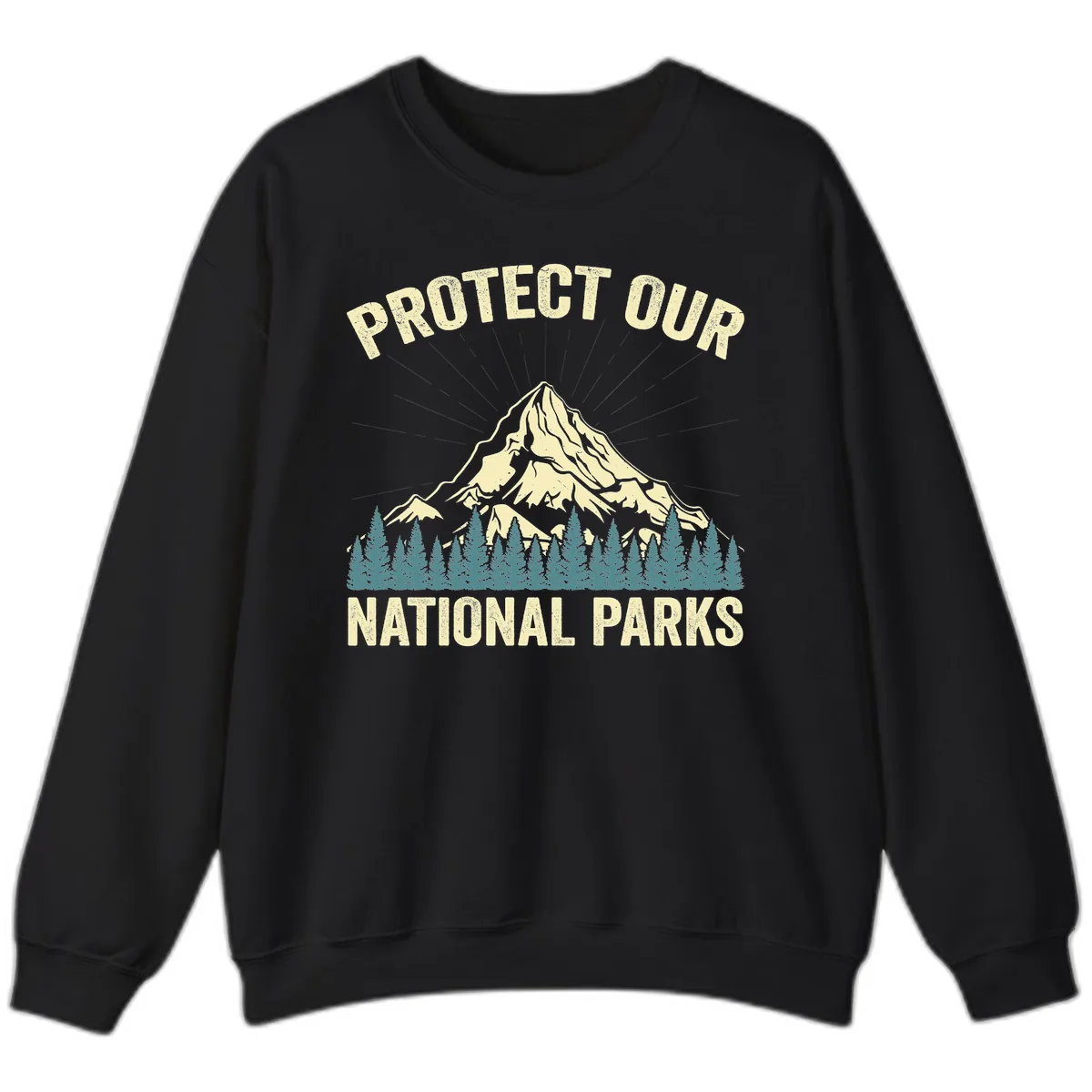 Protect Our National Parks Mountain Sweatshirt in Black