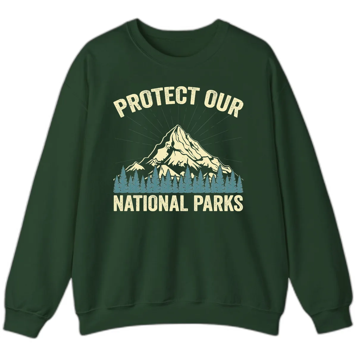 Protect Our National Parks Mountain Sweatshirt in Forest Green