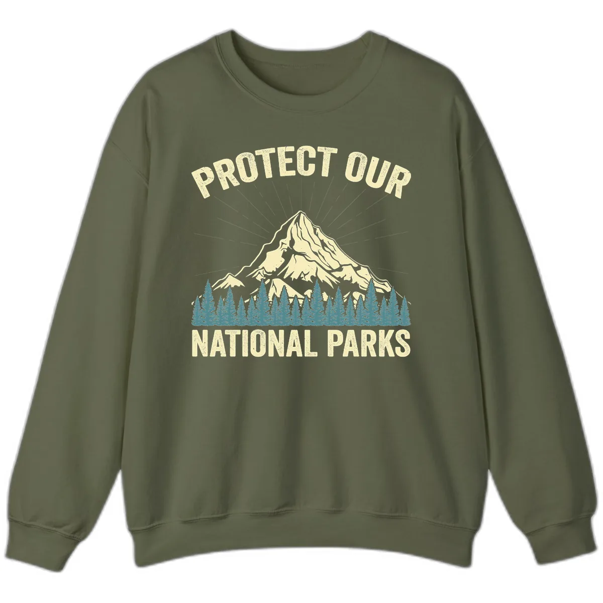 Protect Our National Parks Mountain Sweatshirt in Military Green