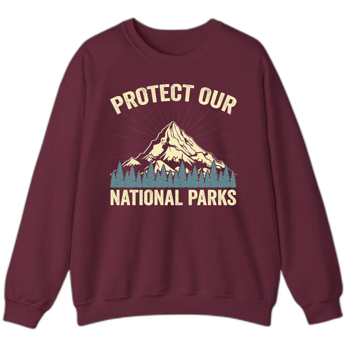Protect Our National Parks Mountain Sweatshirt in Maroon