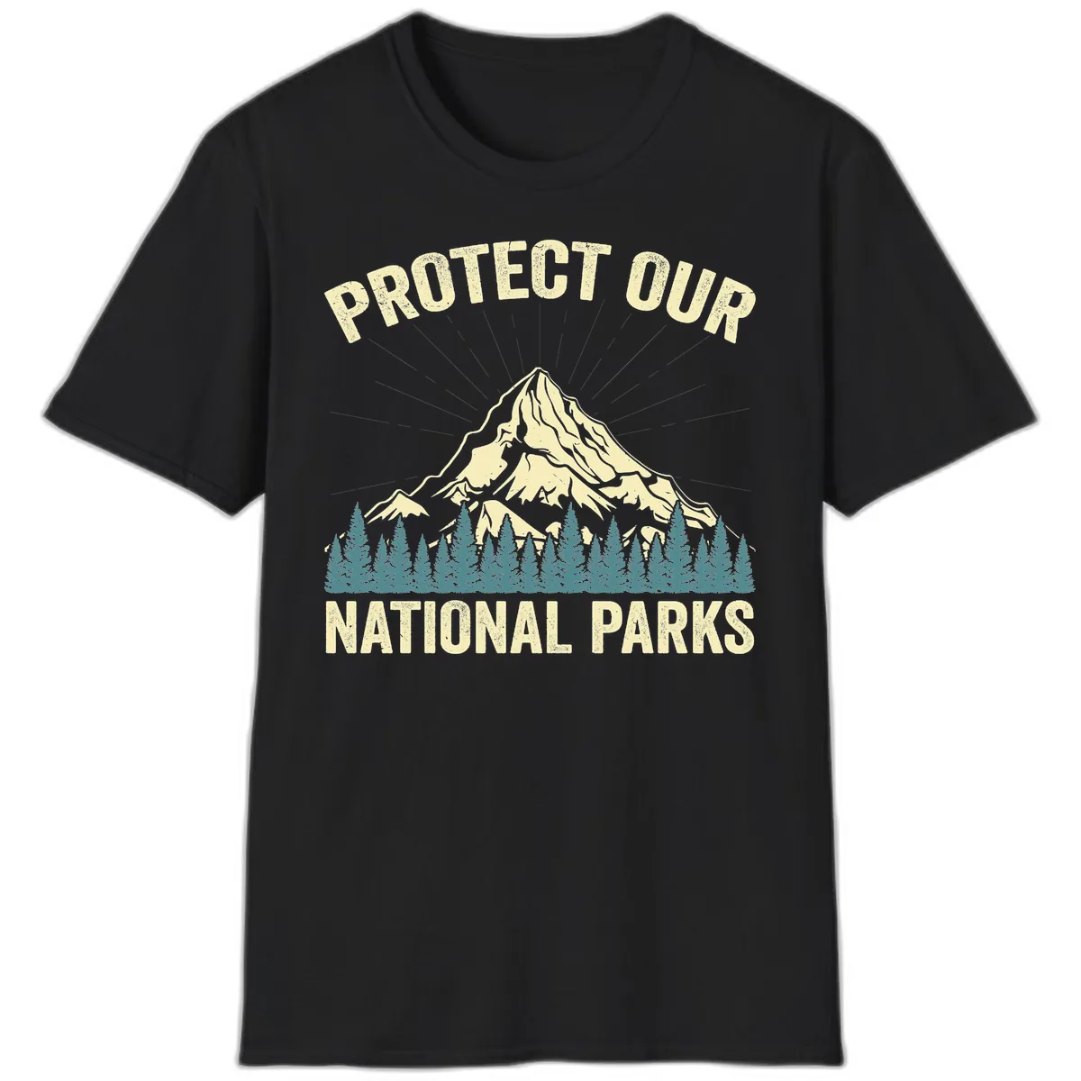 Protect Our National Parks Mountain T-Shirt in Black