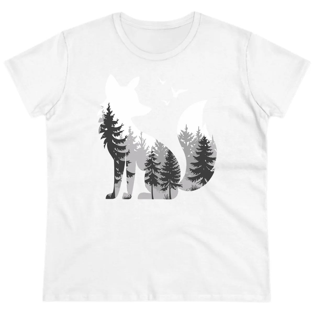 Forest Within Fox Ladies Tee in White