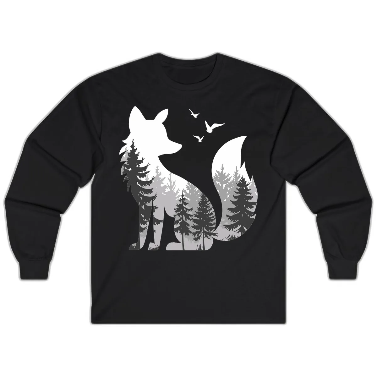 Forest Within Fox Long Sleeve in Black