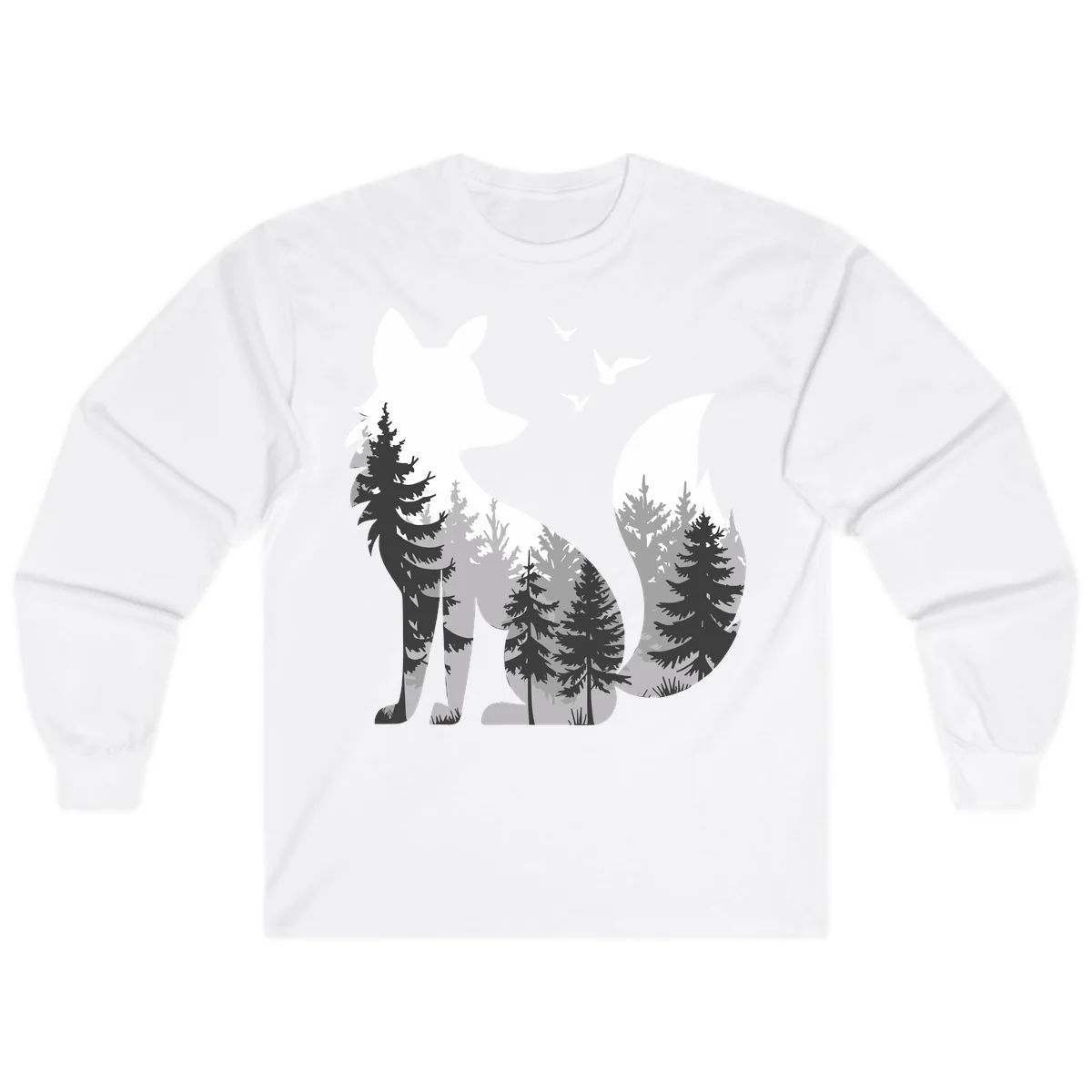 Forest Within Fox Long Sleeve in White