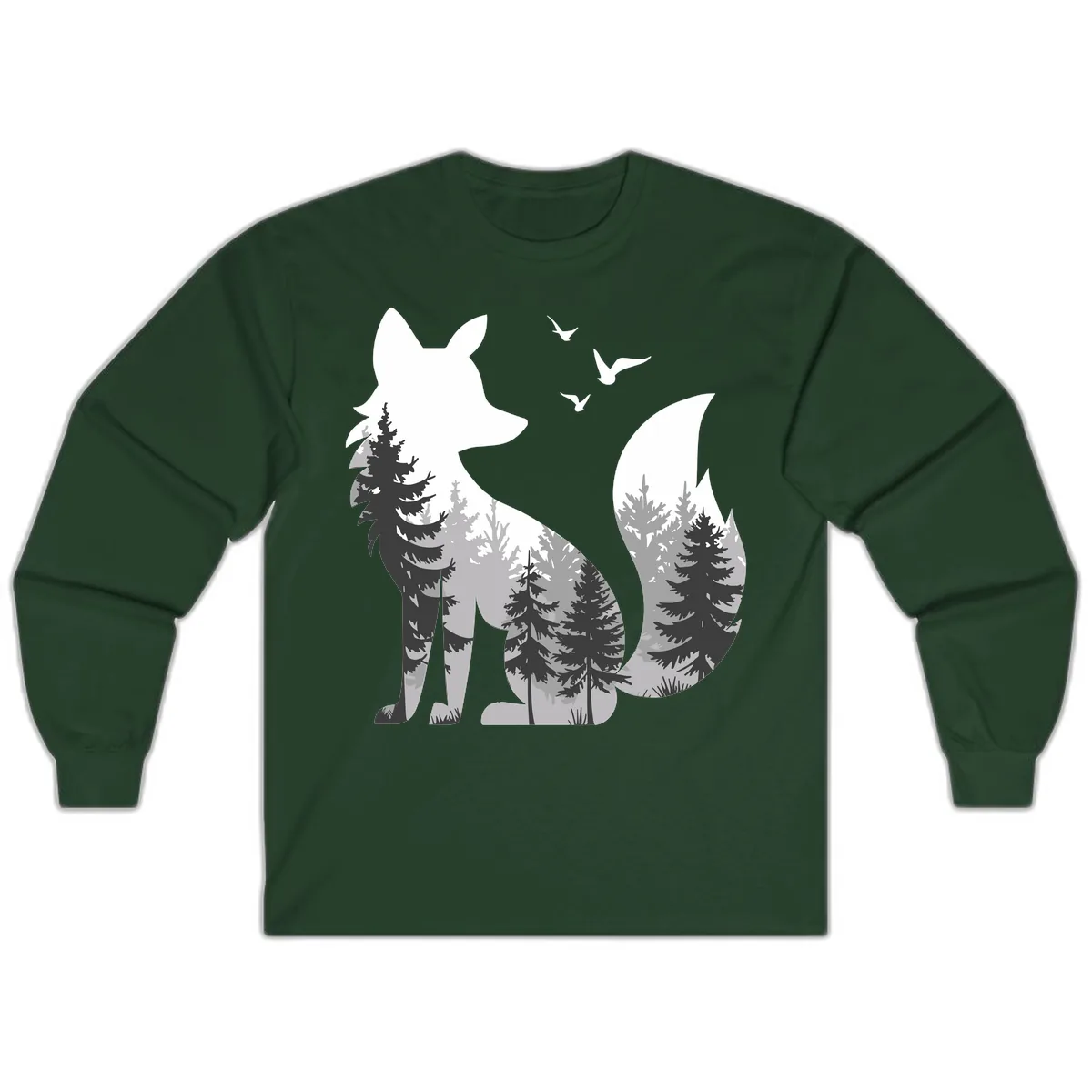 Forest Within Fox Long Sleeve in Forest Green