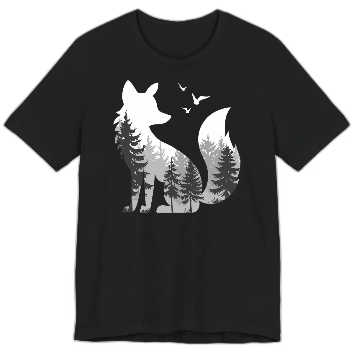 Forest Within Fox Premium T-Shirt in Black