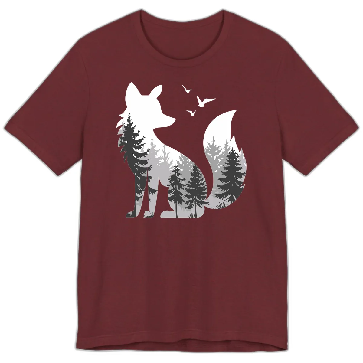 Forest Within Fox Premium T-Shirt in Heather Cardinal