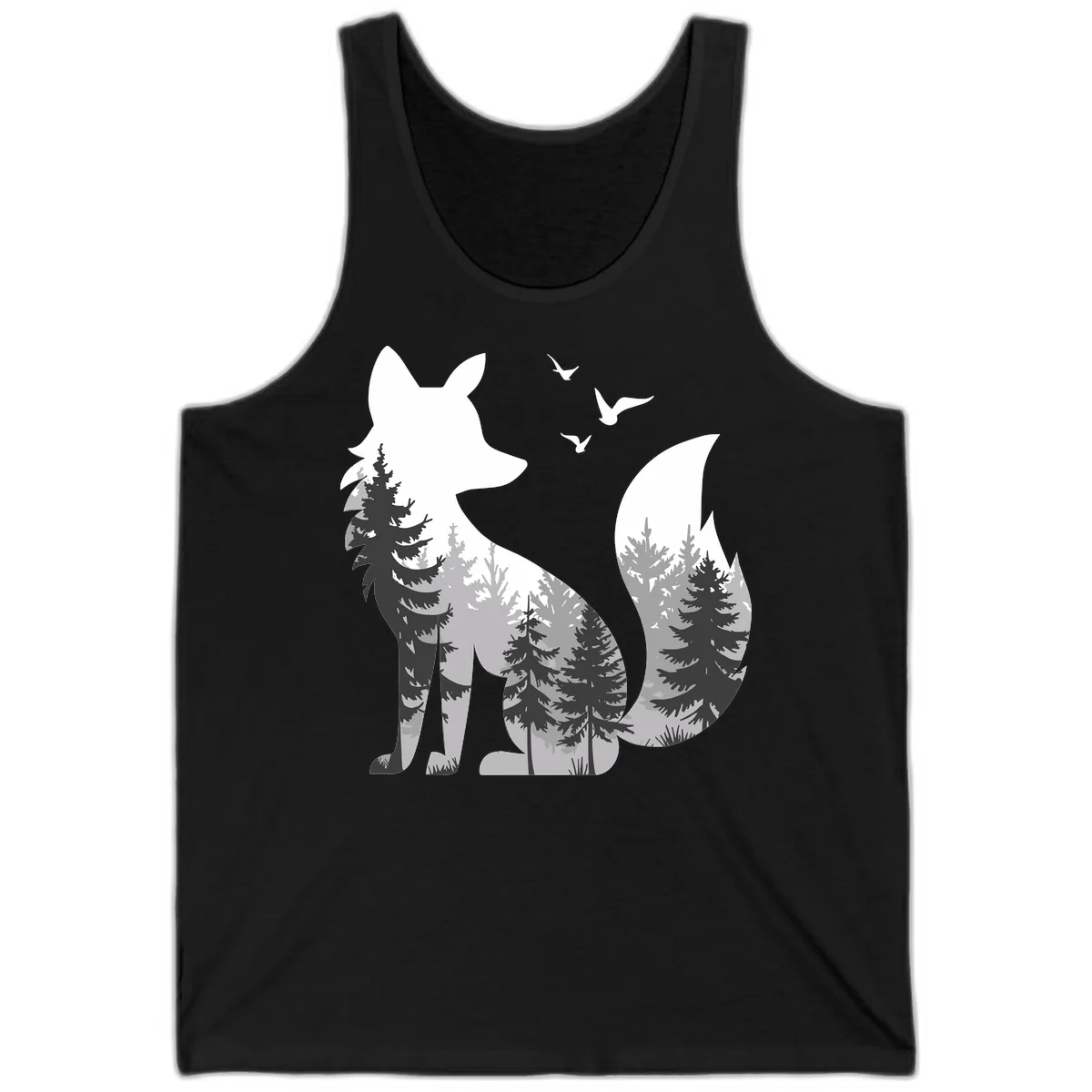 Forest Within Fox Tank in Black