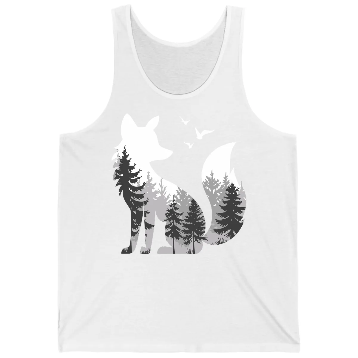 Forest Within Fox Tank in White