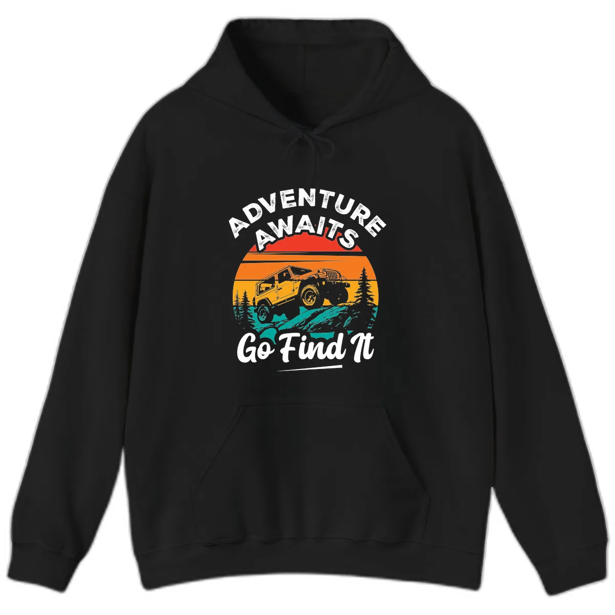 Adventure Awaits Go Find It Hoodie in Black
