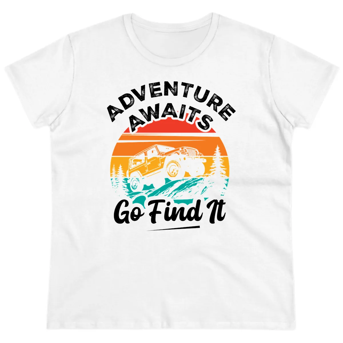 Adventure Awaits Go Find It Ladies Tee in White