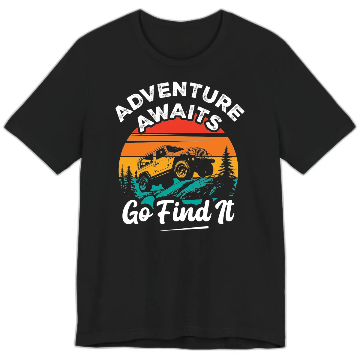 Adventure Awaits Go Find It Premium T-Shirt in Black