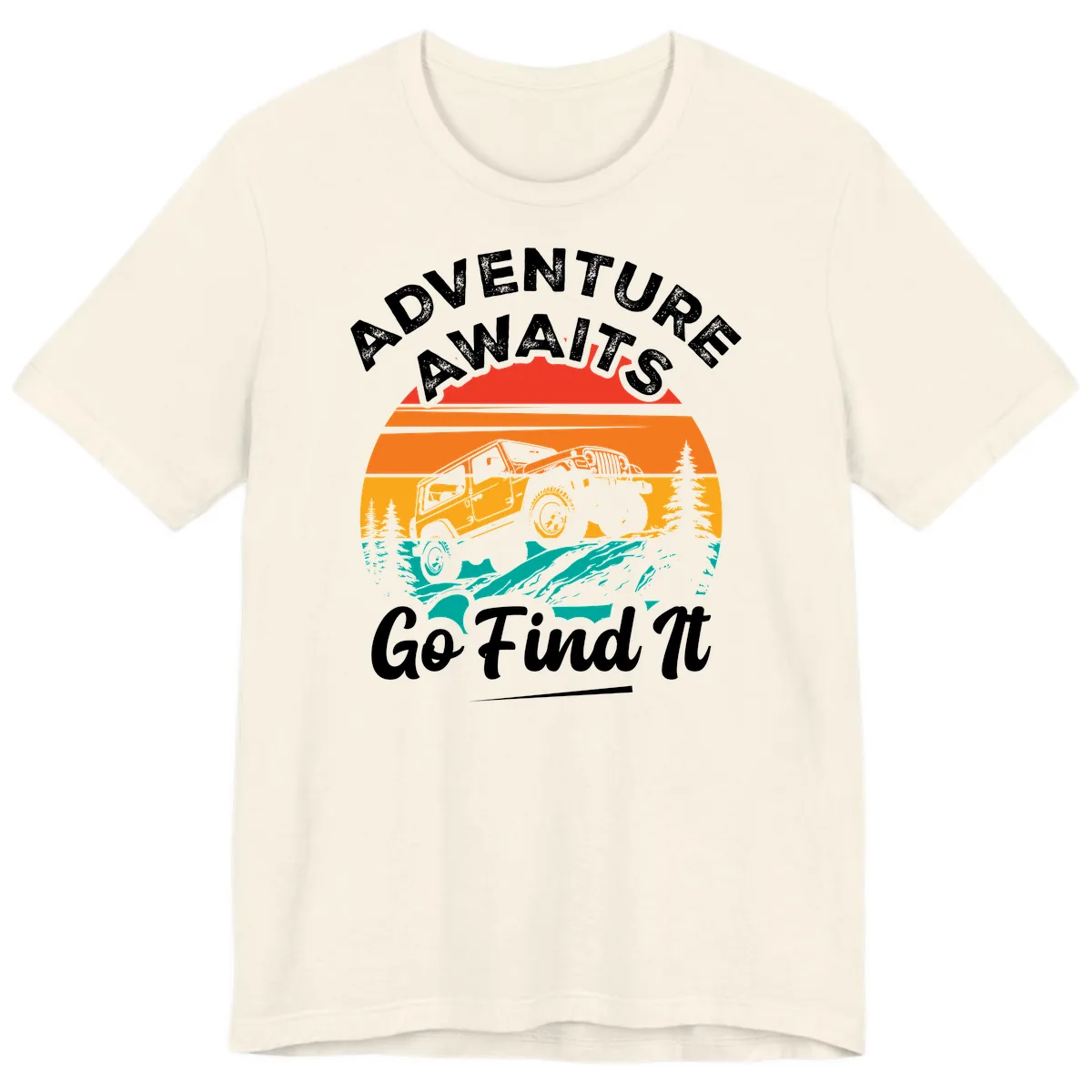 Adventure Awaits Go Find It Premium T-Shirt in Natural