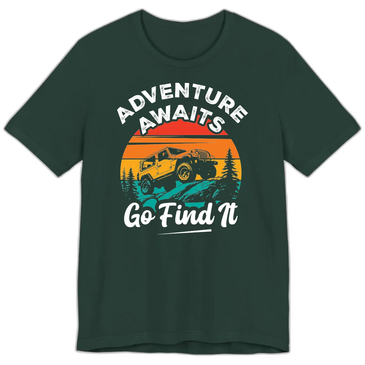 Adventure Awaits Go Find It Premium T-Shirt in Forest