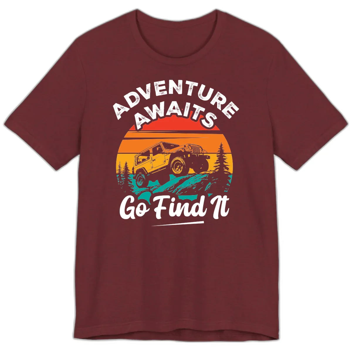 Adventure Awaits Go Find It Premium T-Shirt in Heather Cardinal