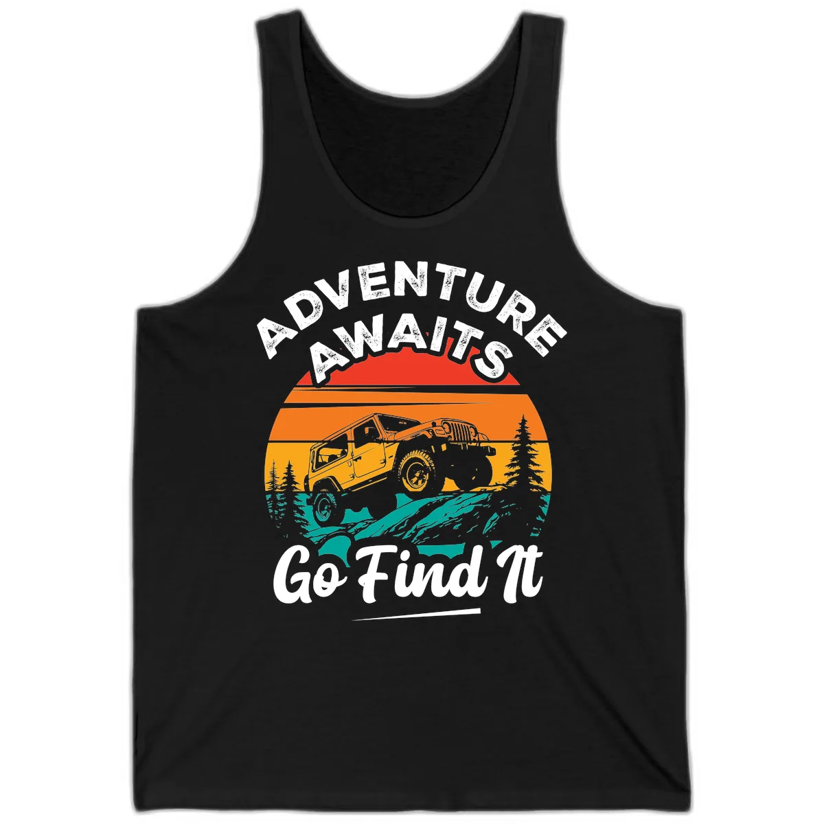 Adventure Awaits Go Find It Tank in Black
