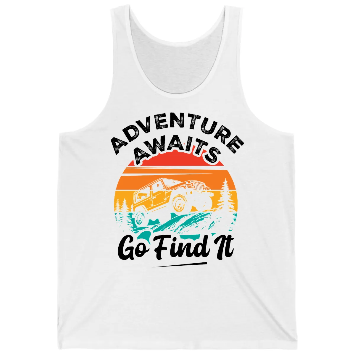 Adventure Awaits Go Find It Tank in White