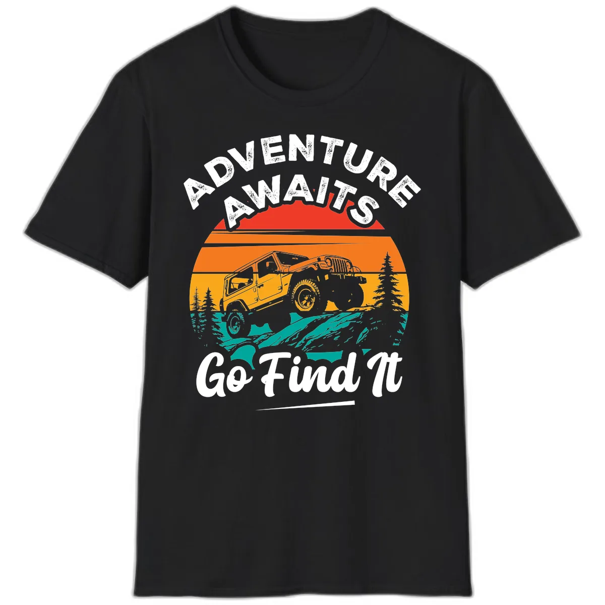 Adventure Awaits Go Find It T-Shirt in Black