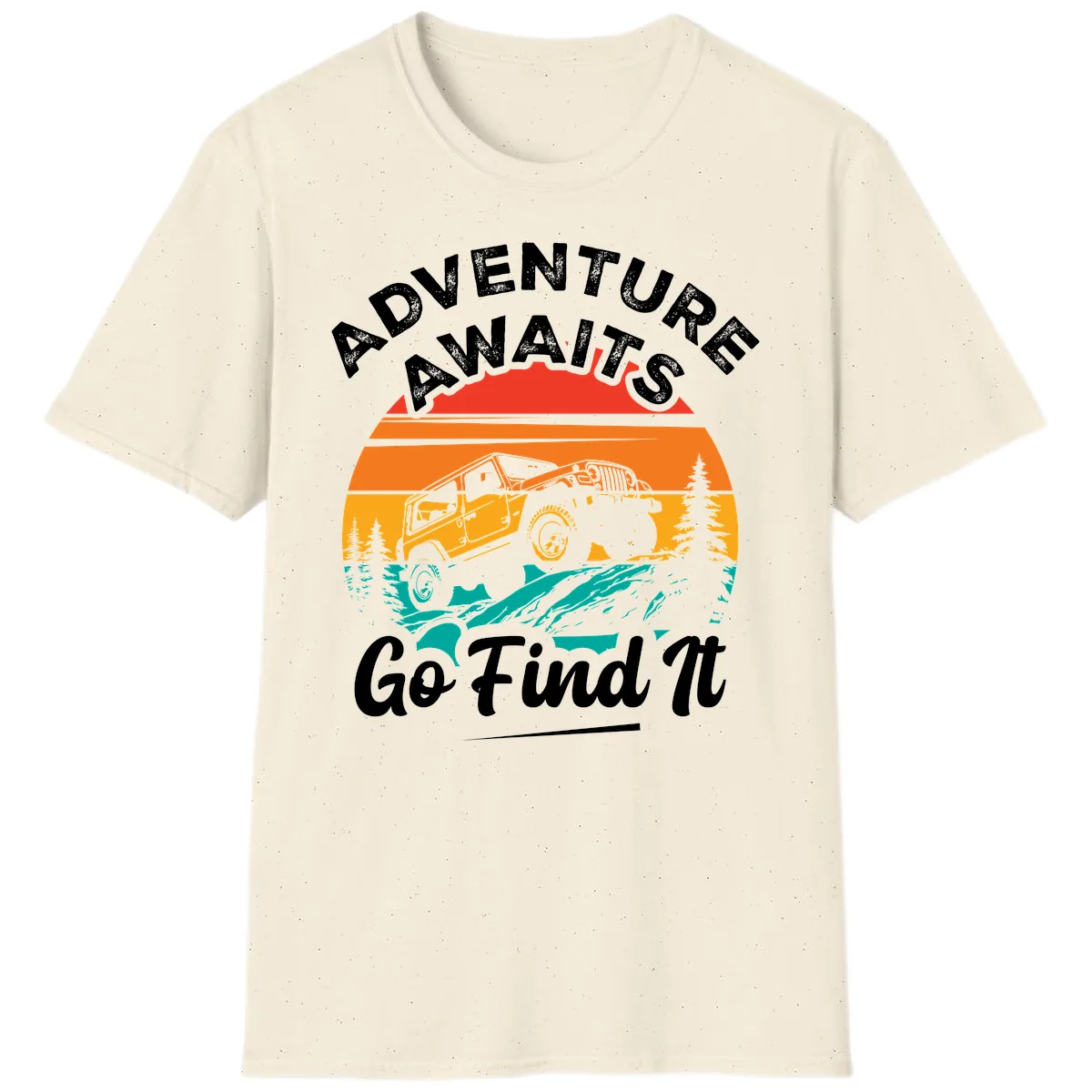 Adventure Awaits Go Find It T-Shirt in Natural