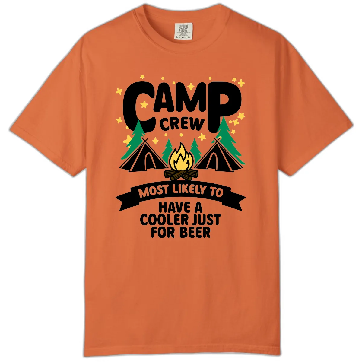 Camp Crew Cooler Beer Comfort Color in Burnt Orange