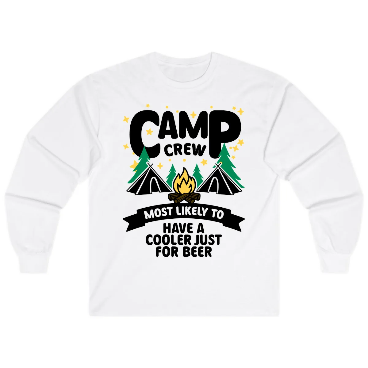 Camp Crew Cooler Beer Long Sleeve in White