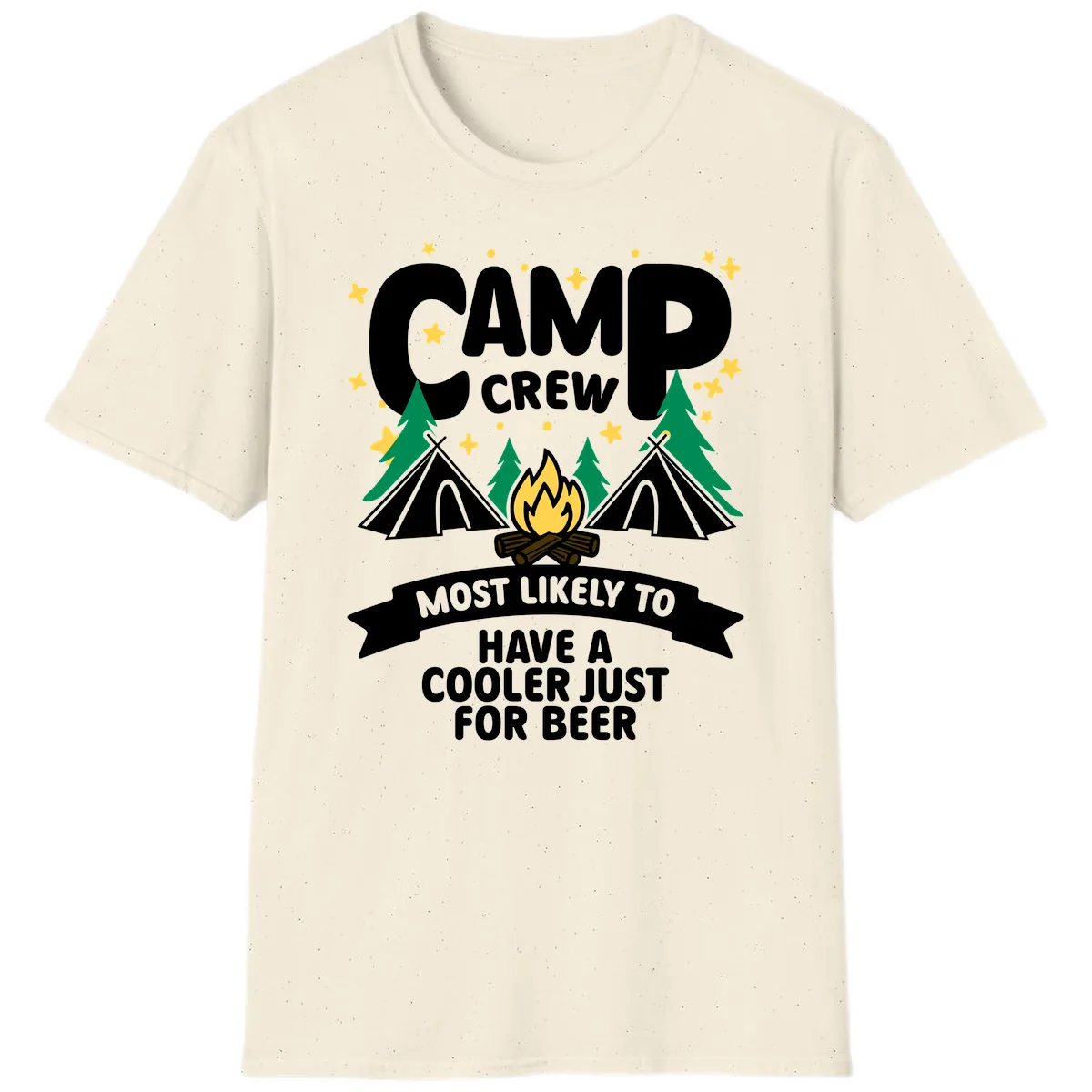 Camp Crew Cooler Beer T-Shirt in Natural