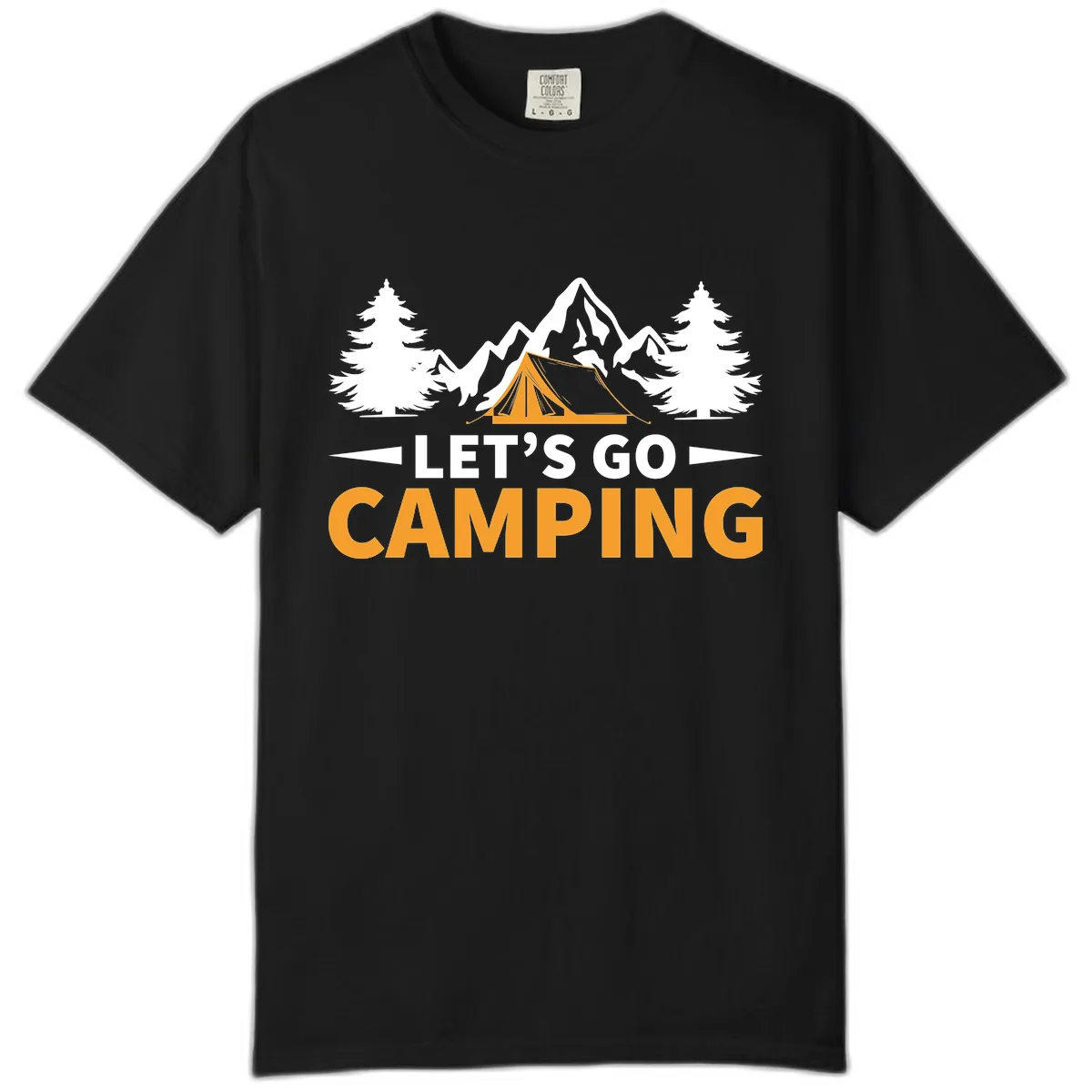Let's Go Camping Mountain Tent Comfort Color in Black