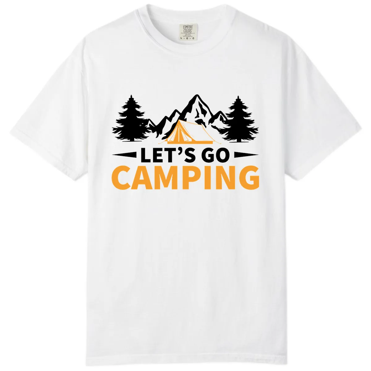 Let's Go Camping Mountain Tent Comfort Color in White