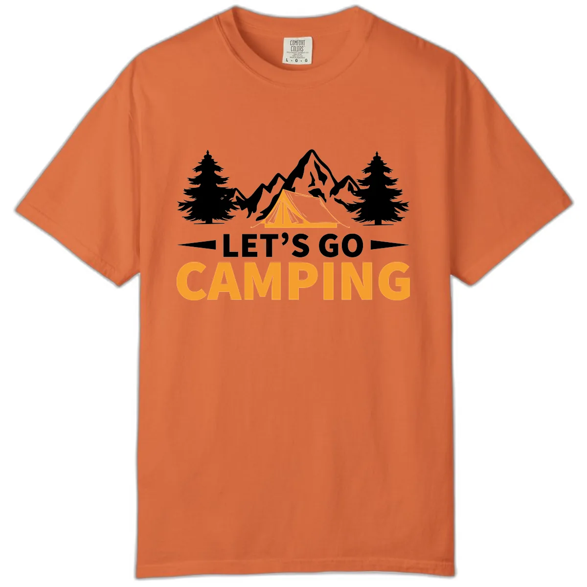 Let's Go Camping Mountain Tent Comfort Color in Burnt Orange